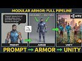 Modular Armor for Any Character | Midjourney → 3D AI Studio → Blender → Unity (Full Workflow)