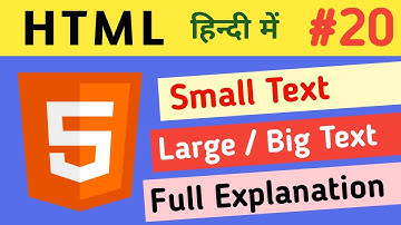 20. Large Text in Html | Big Text in Html | Small Text in Html | Developer Zamil