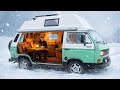 Alone in a Snowy Forest | Cozy Winter Vanlife ASMR
