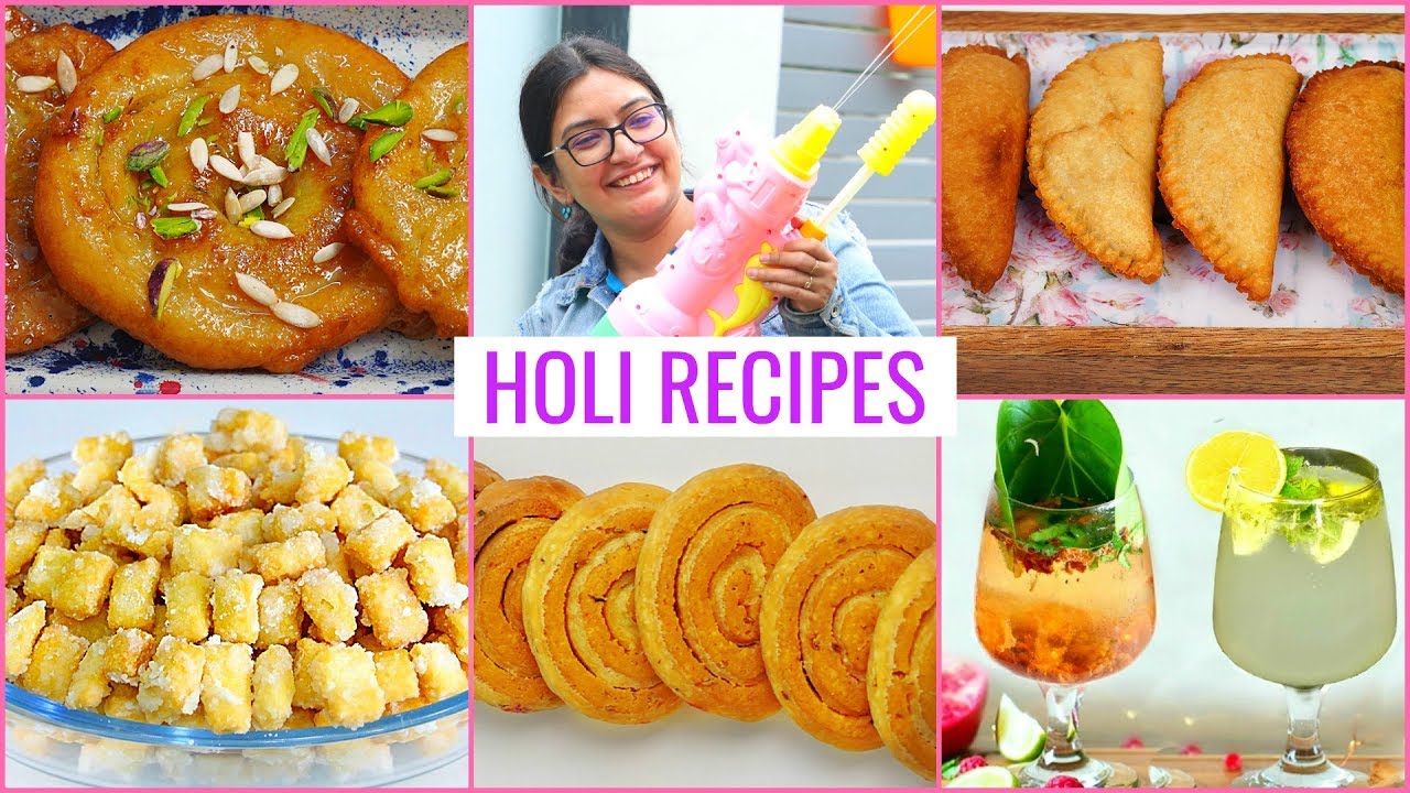6 HOLI RECIPES - Chocolate Gujiya, Masala Mathri, Malpua, Paan Mocktail | CookWithNisha | Cook With Nisha