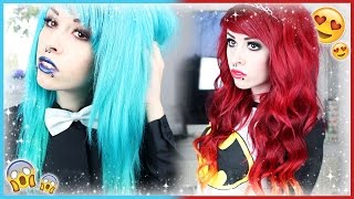 MY NEW HAIR COLOR! ❤ From Blue To Fire Red Ombre Hair