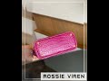 Womens Genuine Crocodile Skin Leather Cross Body Handle Bag