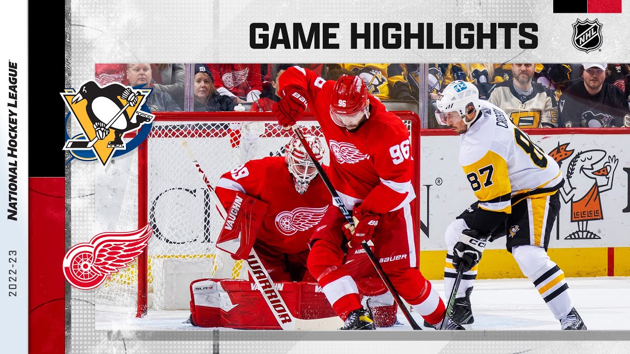 Penguins Red Wings 3/28 NHL Highlights 2023