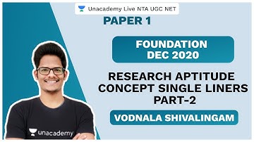Foundation Dec 2020 | Paper 1 | Research Aptitude Concept Single Liners | Vodnala | NTA UGC NET 2020