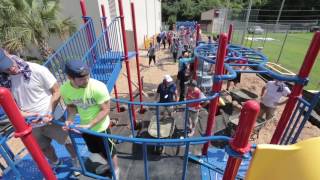 More than 200 Gulfstream employees joined KaBOOM!, a national nonprofit organization, to build a community playground at The 