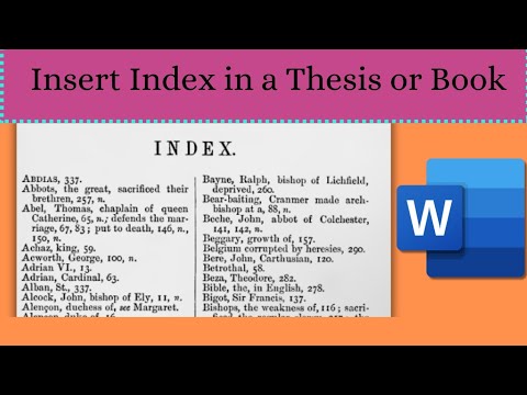 thesis index page