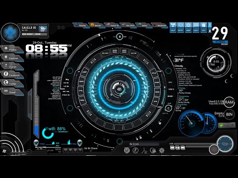 How to install and use Rainmeter  with Shield Skin in Windows| Rainmeter With Skin | JARVIS system