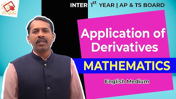 Application of Derivatives – Maths | Inter 1st Year | English Medium (2021)