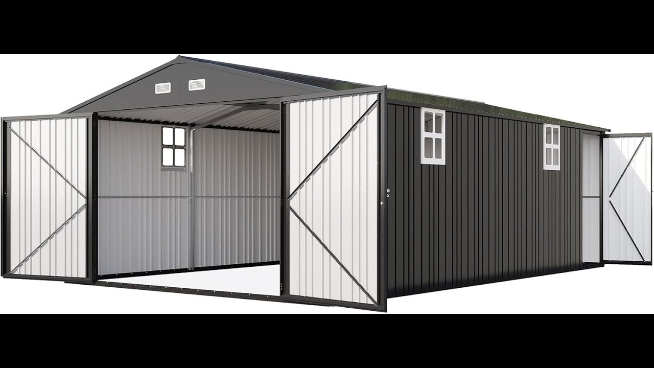 13.2x21x8 FT Outdoor Storage Shed, Huge Metal Garage Sheds