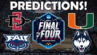 FINAL FOUR PREDICTIONS! (SDSU vs FAU + Miami vs UConn)