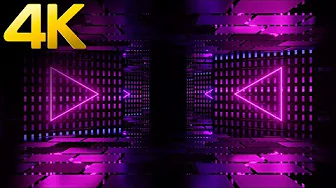 4K Abstract Neon Triangle  Lights - Metallic Color Screensaver VJ loop Motion Background Video Loop
