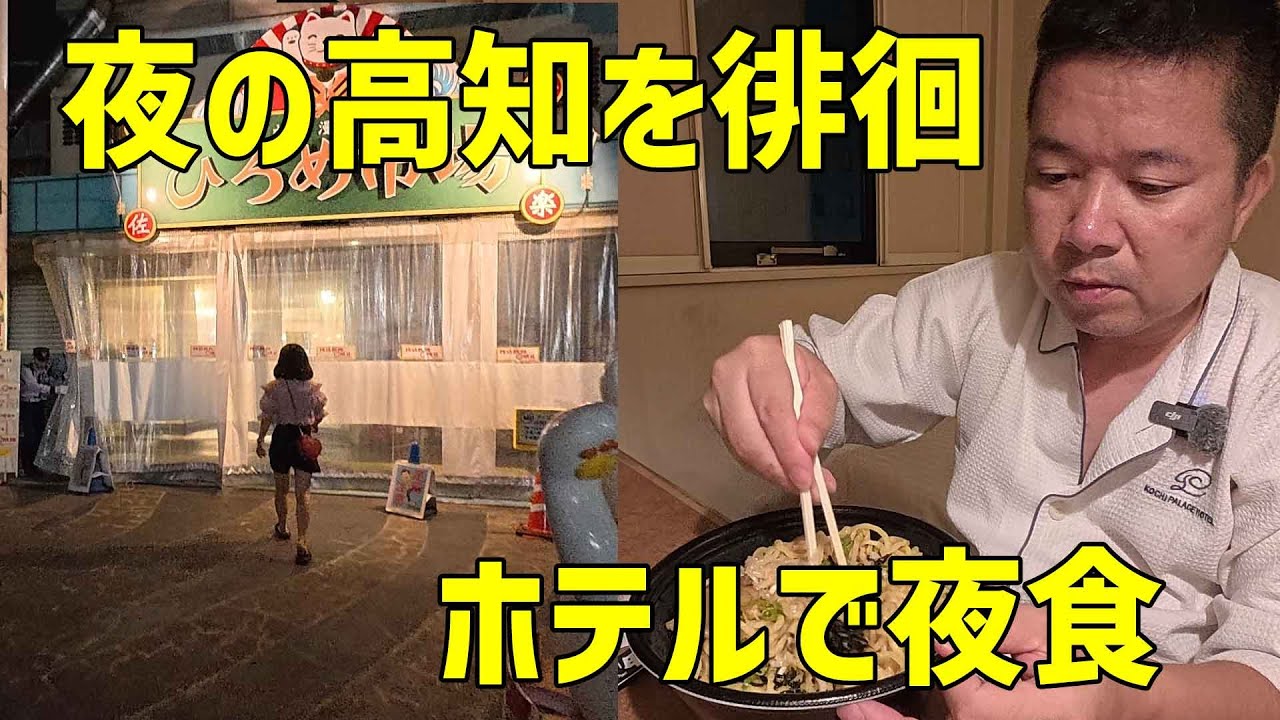 【香川高知旅】夜の高知を放浪、ホテルで夜食とルームツアー in 高知パレスホテル