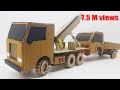 how to make towing truck / electric truck with cardboard