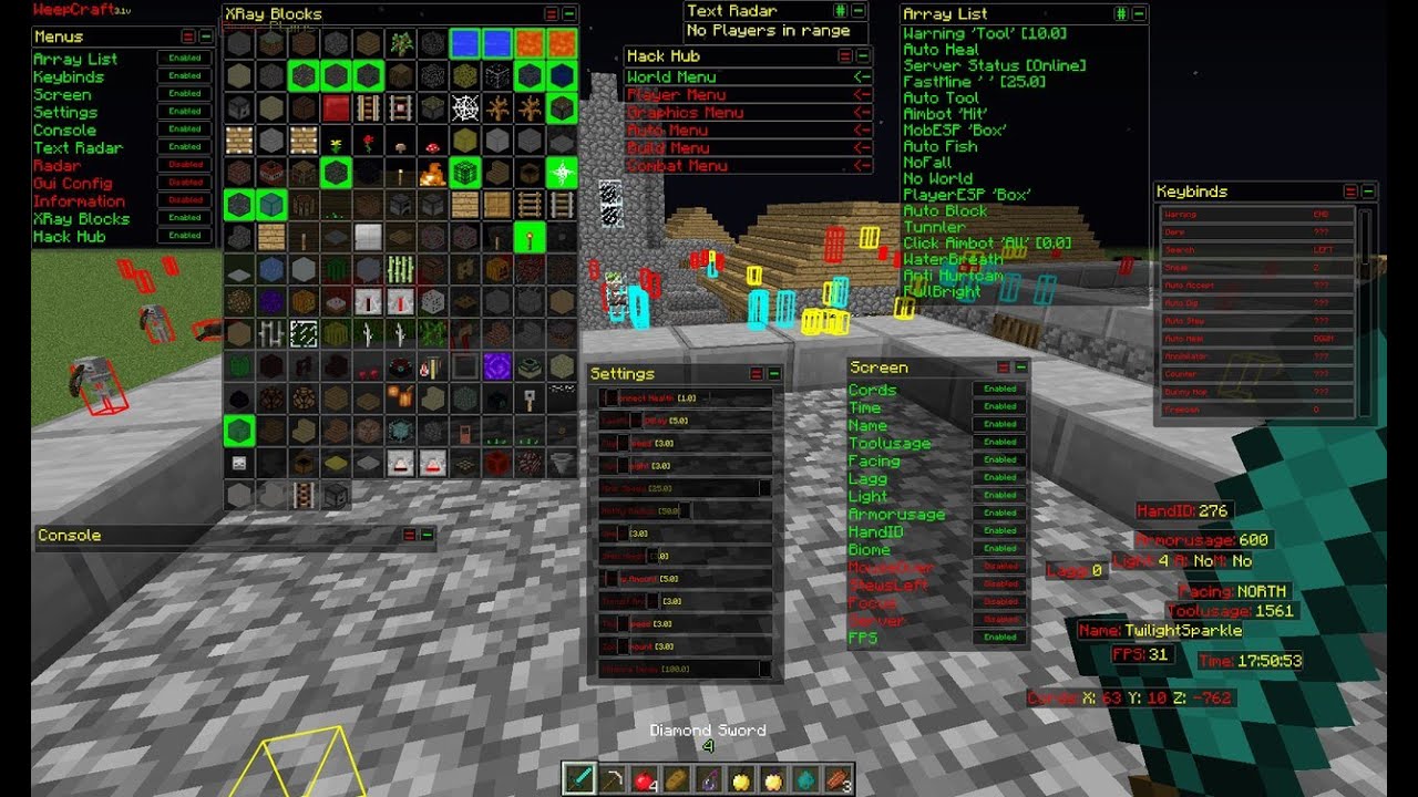 report hack clients minecraft