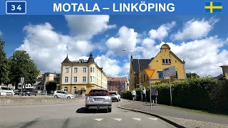 Kör i Sverige. Från Motala till Linköping. 4K