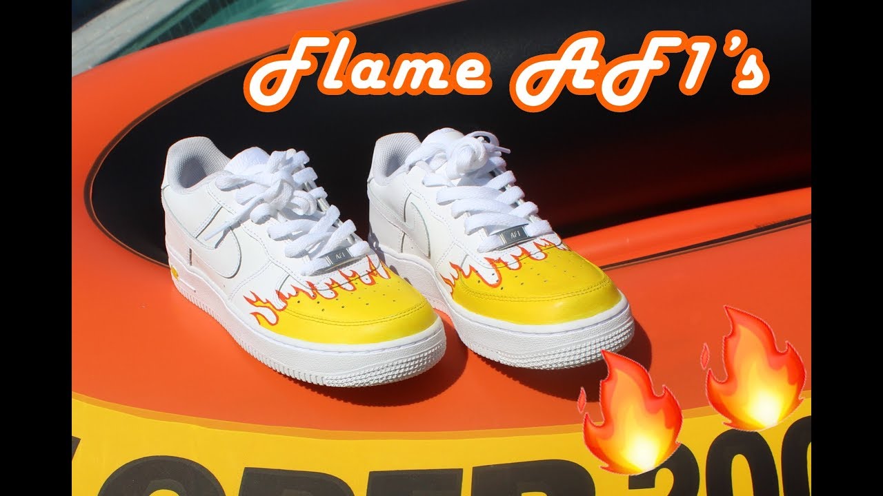 FLAME AF1 SHOE CUSTOM - YouTube