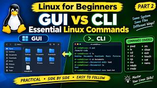 Linux for Beginners – Part 2/3 | GUI vs CLI & Essential Linux Commands Guide