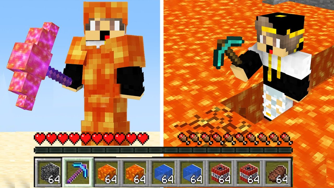 ماين كرافت ولكن يمكنك تكسير اي بلوك ( كسرت الماء و الافا ) Mine Anything