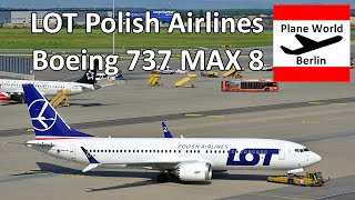 LOT Polish Airlines Boeing 737 MAX 8 *SPLVI* takeoff from Vienna to Berlin Brandenburg Airport