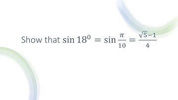 We find the exact value of sine 18 degrees