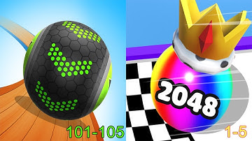 Going Balls VS Ball Merge 2048 Android iOS Gameplay (Level 101-105 VS Level 1-5)