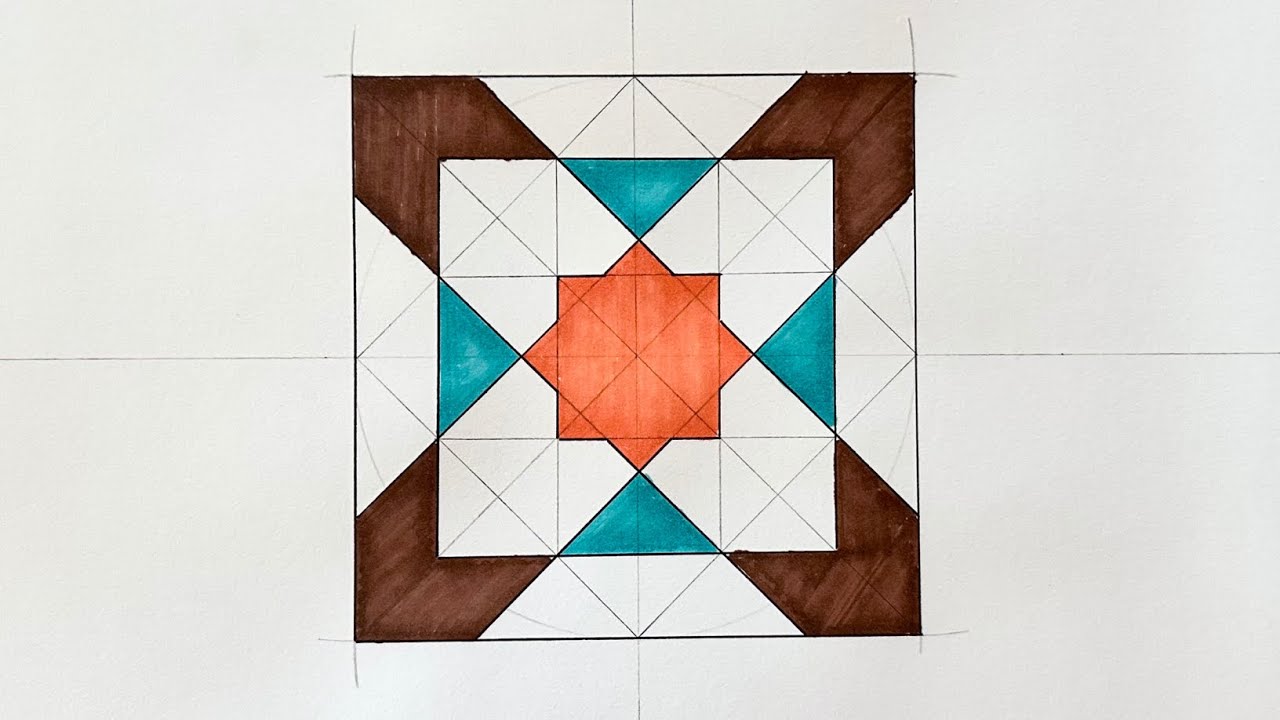 Simple and beautiful Islamic Geometric Pattern | طريقة رسم زخرفة هندسية ...