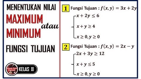 PROGRAM LINEAR -  Menentukan Nilai Maksimum/Minimum Fungsi Tujuan