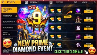 NEW PRIME DAIMOND🤩EVENT FREE FIRE || PRIME 9 LEVEL EVENT FREE FIRE || FREE FIRE NEW EVENT screenshot 3