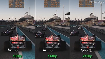 F1 2017 - 1080p vs 1440p vs 2160p - GTX 1080 Performance Comparison