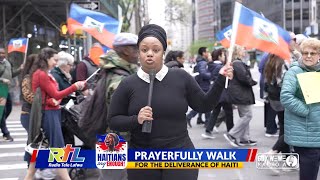 Manhattan NY: Haitians say ENOUGH! Praterfully walk for delivrance of Haiti. KitCat Ayitibiyografi