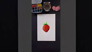 Mini Tutorial de Fresa en Acuarelas #acuarelaparaprincipiantes #acuarelas #pinturafacil #acuarela
