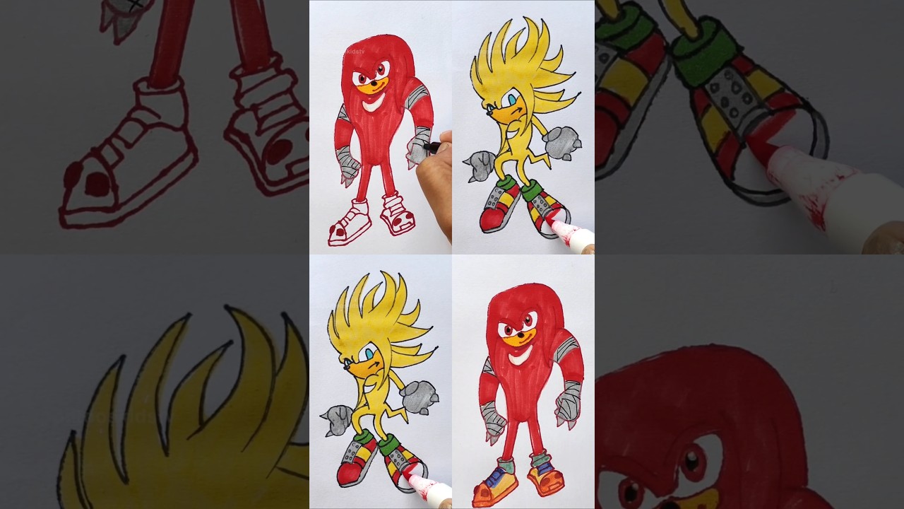 how to draw Sonic step by step drawings 