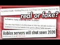 Is Roblox Shutting Down In 2020