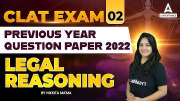 CLAT EXAM : Previous Year Question Paper 2022 | Legal Reasoning | CLAT Preparation 2024 ( Class 2 )