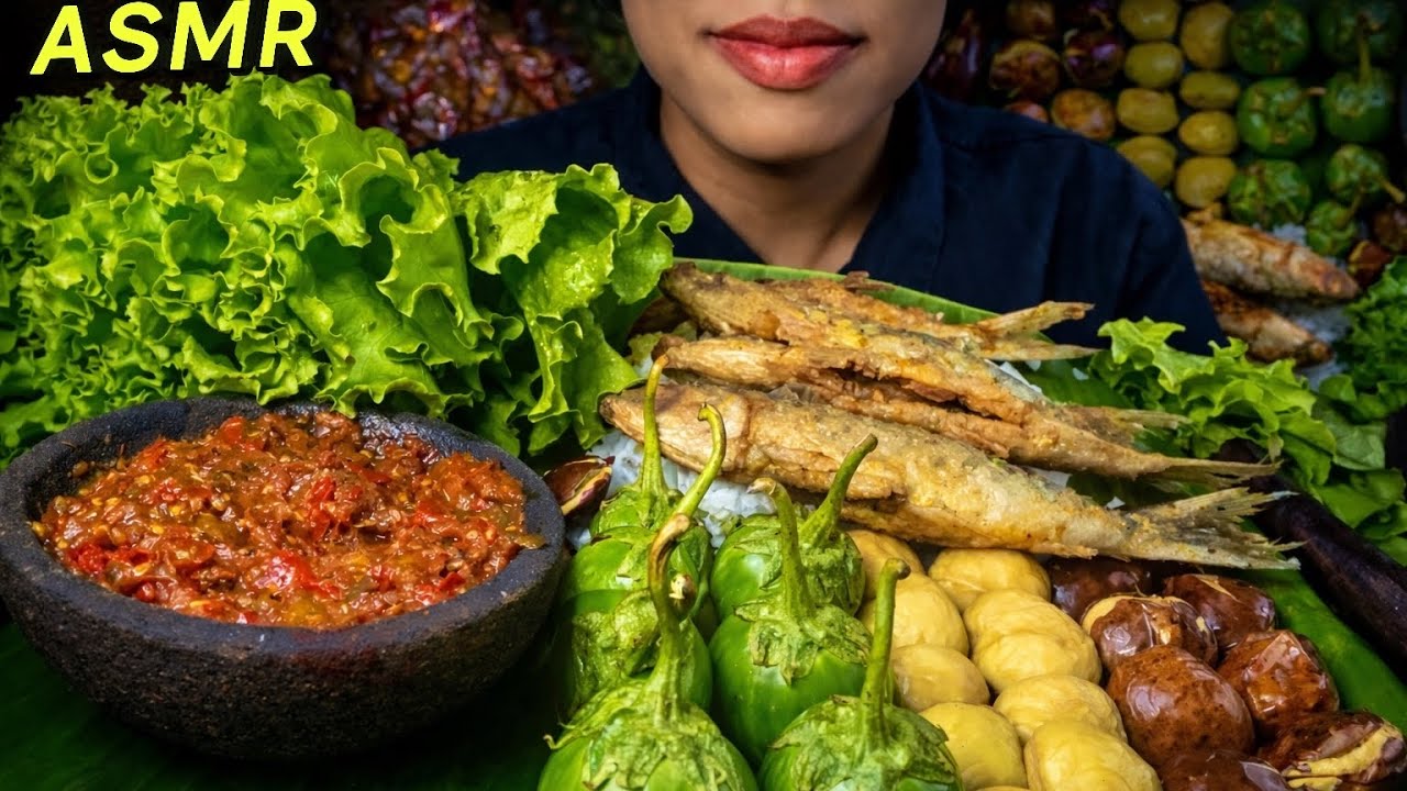 ASMR AGED JENGKOL 🤤 FRIED CATFISH, ROUND EGGPLANT & FRESH VEGETABLES | INDONESIAN MUKBANG