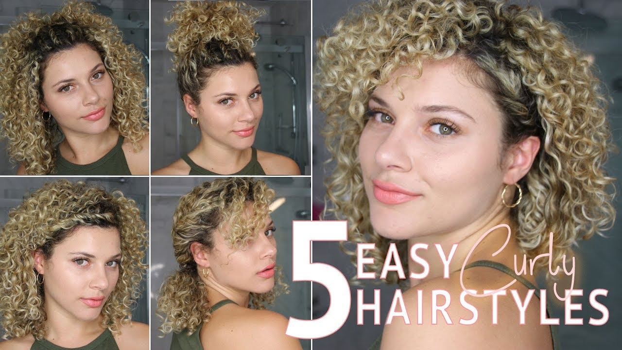 5 EASY SHORT CURLY HAIRSTYLES USING TWISTS TO WEAR TO WORK OR SCHOOL -  YouTube