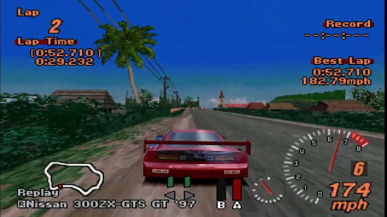 Gran Turismo 2 Hot Laps Tahiti Road ( 300ZXGTS GT 97 ) 52.710 YouTube
