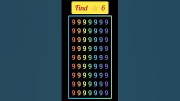 Can You Find 👉 6 Among These 9s? 🔍 | Only 1% Can Spot It in 5 Seconds! #ytshorts #youtubeshorts