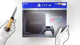 PS4 "DAYS OF PLAY" Console Unboxing (2019) Playstation 4 Limited Edition Steel Black