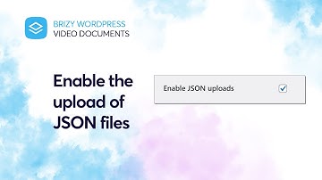 Enable the uploads of JSON files in WordPress | Brizy Video Documentation