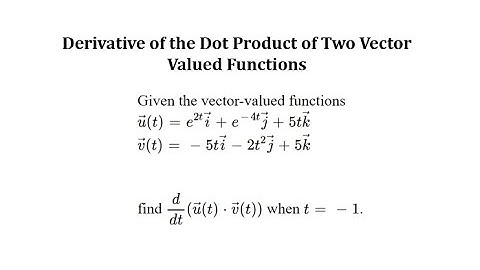 Determine the Derivative of the Dot Product of Two Vector Valued Functions