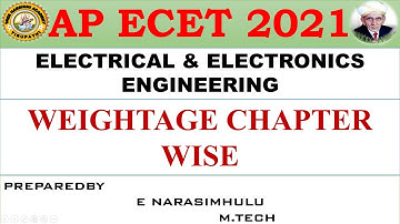 AP ECET 2021 || EEE SYLLABUS ANAYSIS  || UNIT WISE WEIGHTAGE.