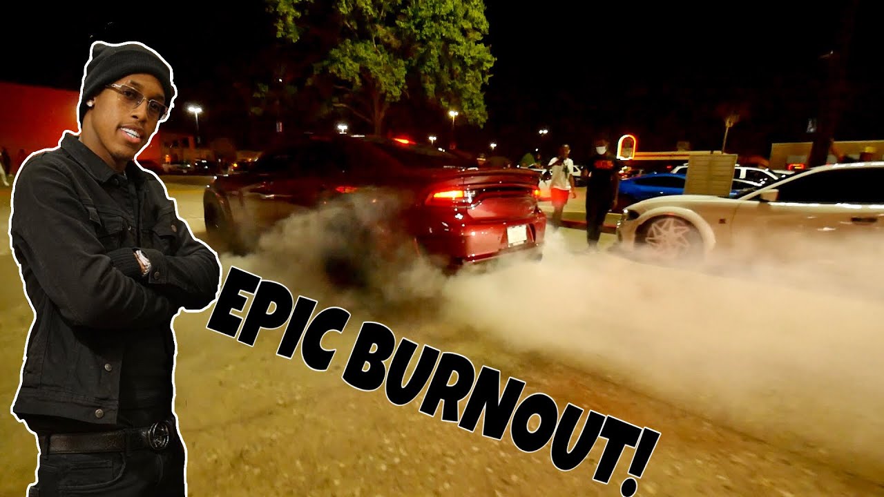@LifewithCoreySSG_ SHUT THE CAR MEET DOWN AFTER THIS CRAZY BURNOUT ...