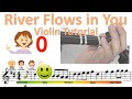 River Flows in You by Yiruma (easy version) sheet music and easy violin tutorial