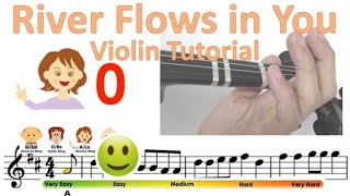 River Flows in You by Yiruma (easy version) sheet music and easy violin tutorial