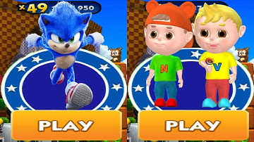 Sonic Dash vs Vlad and Niki Run - Movie Sonic vs All Bosses Zazz Eggman All 70 Characters Unlocked