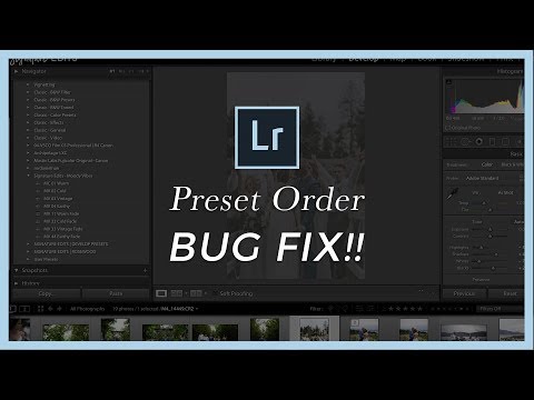 How To Fix Out Of Order Lightroom Presets! Preset Order Bug Fix FAST + EASY!