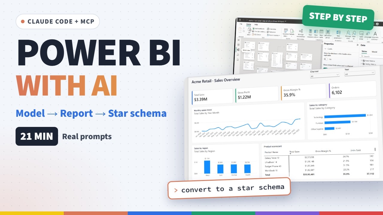 Claude Code + Power BI MCP: Complete Setup to Star Schema - YouTube