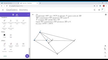 Olympiad Geometry Problem #3: Right Triangle, Perpendiculars, Equal Angles