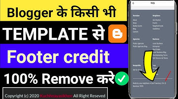 How to Remove Footer Credit link from any Blogger Template ! 100% working ! Blogging by Sandeep Blog